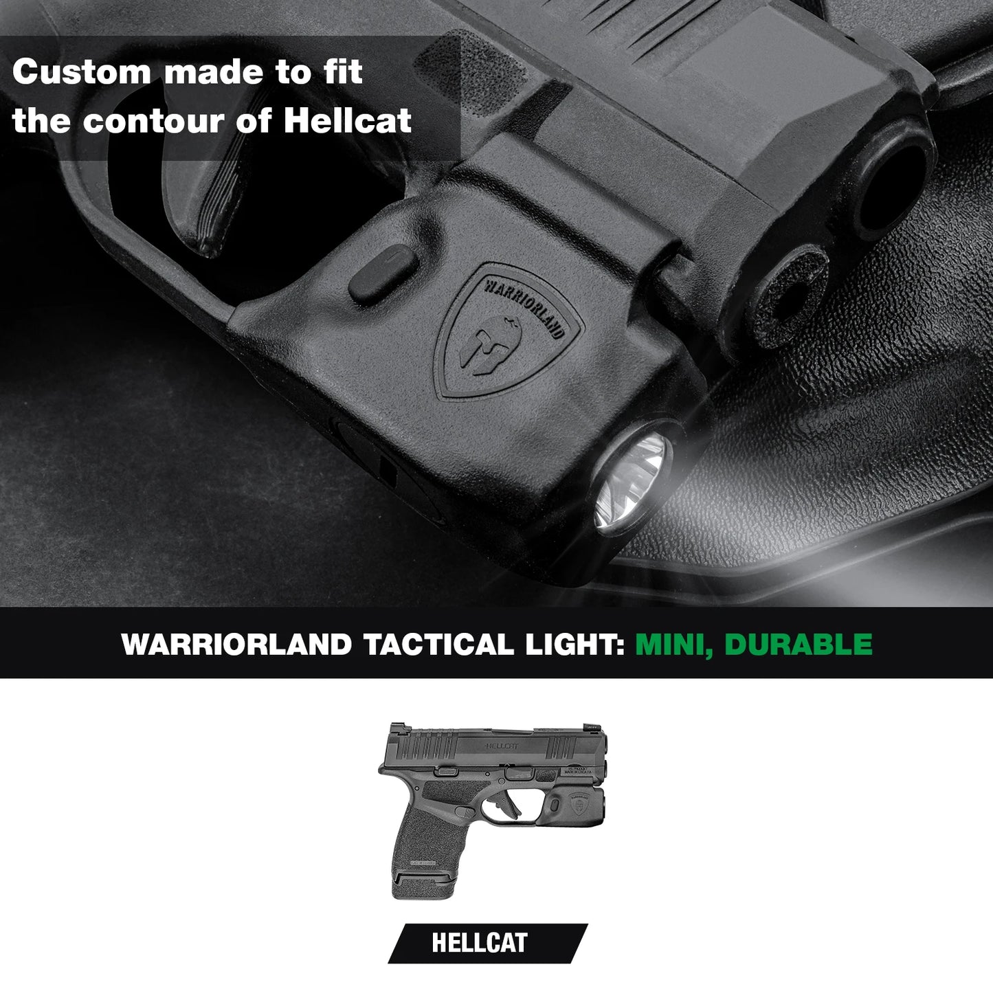 Mini Gun Light for Springfield Hellcat – 150 Lumen Compact Handgun Flashlight for Concealed Carry SL1