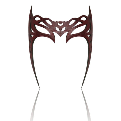Scarlet Witch Cosplay Headband & Mask — Leather Face Cover for Adult Halloween, Superhero Costume & Party Props