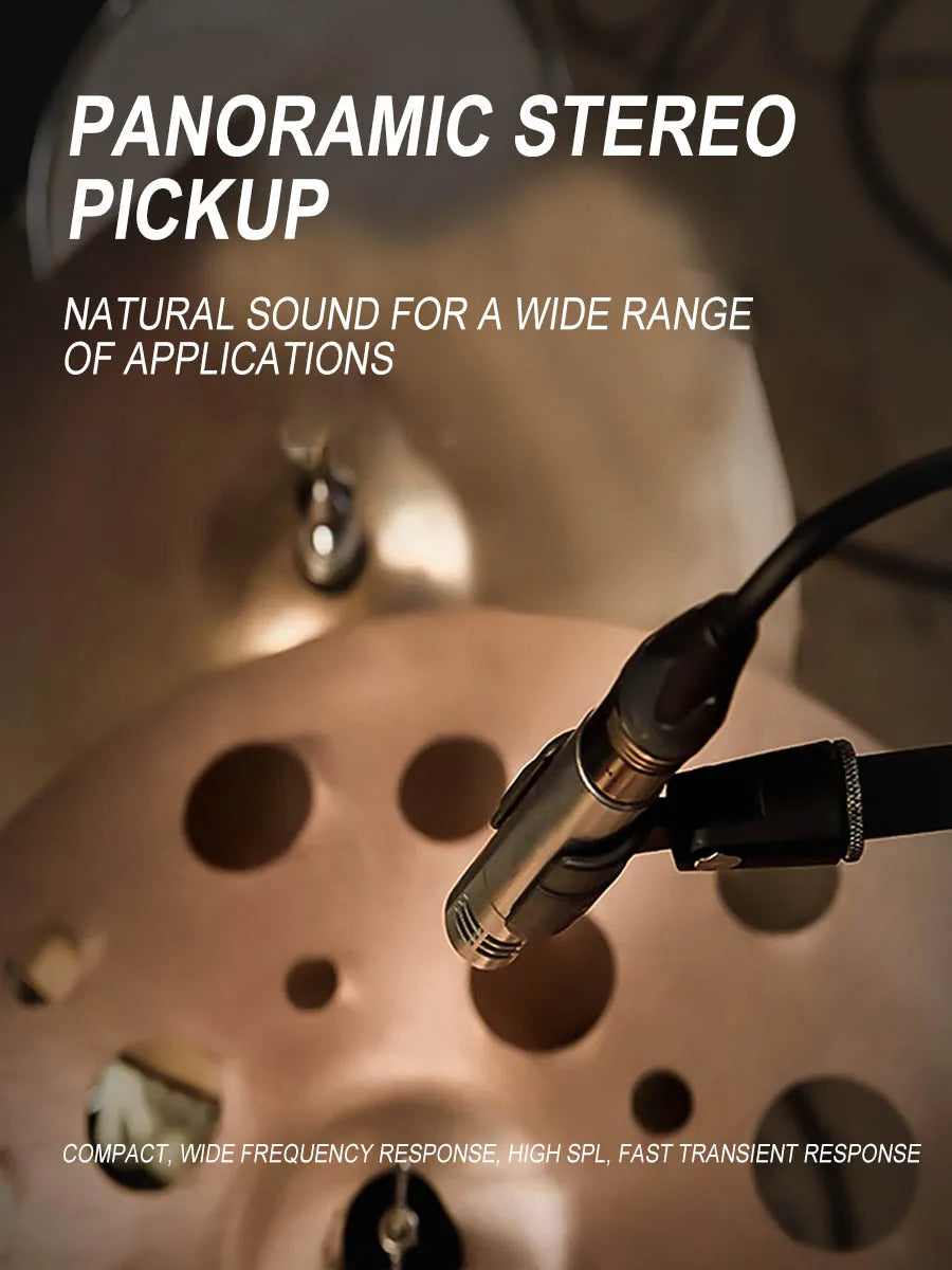 E608 Kick Drum Microphone 7-Piece Kit - For Bass, Snare, Toms, Cymbals, Studio & Live Performance Recording