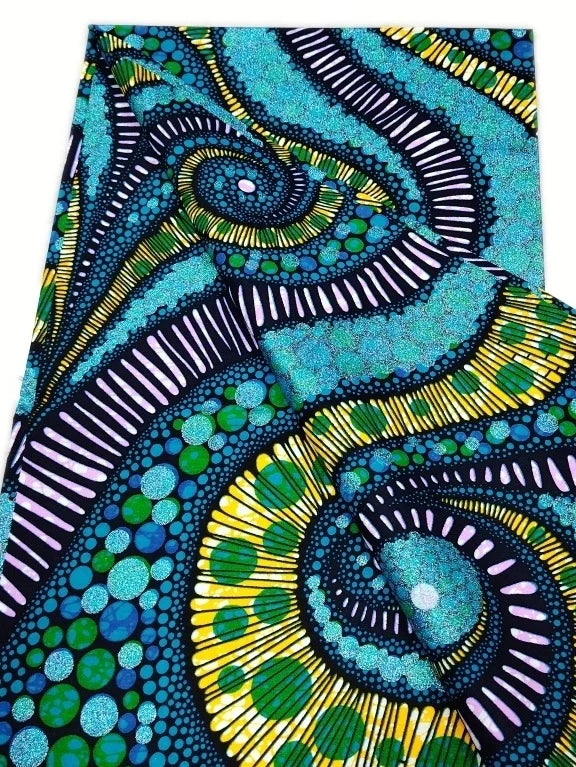 Original African Wax Print Fabric - 6 Yards 100% Cotton Nigerian Ankara Sewing Material for Women’s Dresses