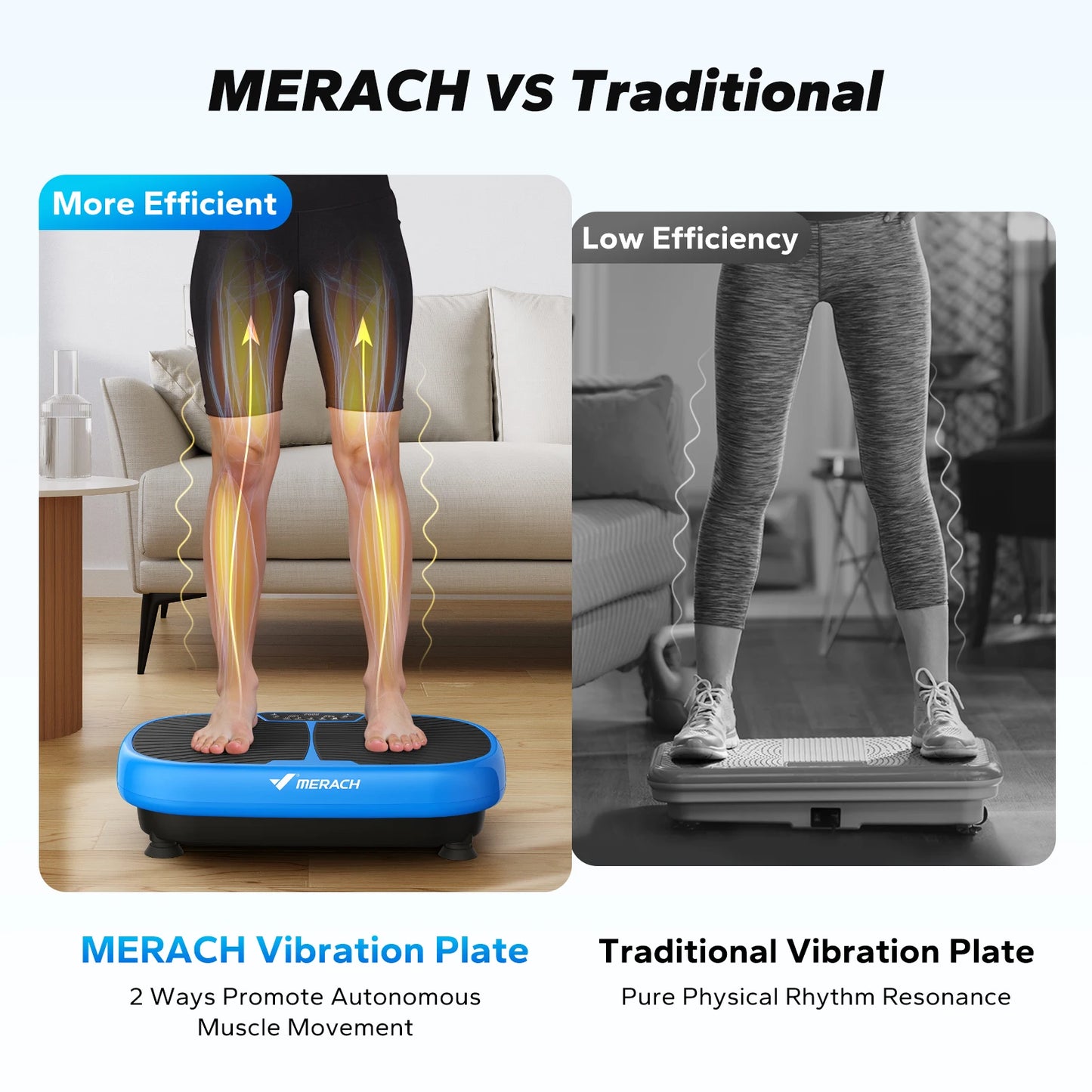 MERACH EMS Vibration Plate – Fitness Machine for Fat Burning, Weight Loss, Pain Relief & Lymphatic Drainage