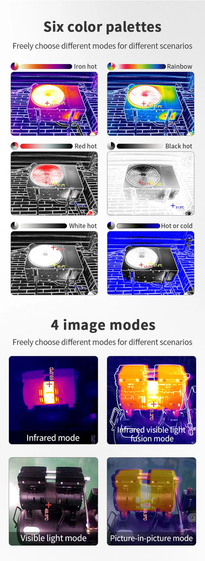 TOOLTOP T7Pro Android Thermal Imager – 256x192 Infrared Camera, -50~600℃, 12 Languages for Industrial Inspection