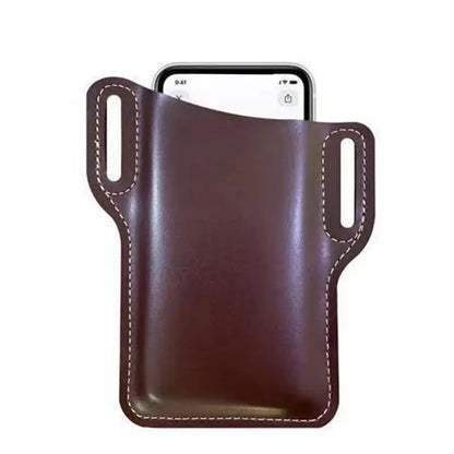 Men’s PU Leather Vintage Waist Bag – Phone Holster Belt Pouch for Travel & Hiking