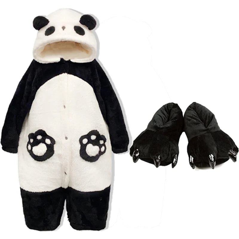 Winter Unisex Panda Robe Costume – Kigurumi Onesie, Unicorn Cosplay Pajamas, Animal Sleepwear Jumpsuit for Adults