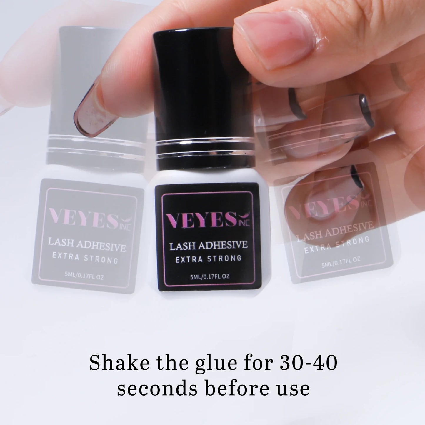 Veyes Inc 5ml Eyelash Extension Glue — Veyelash Fast-Drying Strong Lash Adhesive, 0.5 Sec Dry Time, 7-Week Retention for Volume Lashes