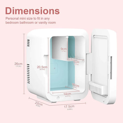 Cooseon 4L Mini Mirror Fridge – AC/DC Heated Cooling Beauty & Skincare Refrigerator, Portable Car Mini Fridge