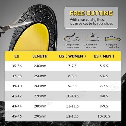 Carbon Fiber Heel Support Insoles - Poron Arch Support Shock Absorbing Pain Relief Shoe Inserts