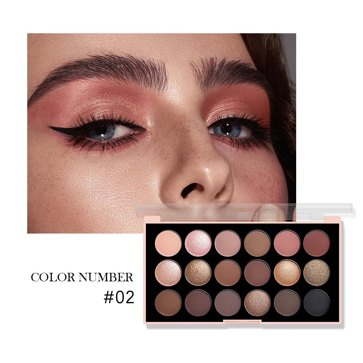 18-Color Eyeshadow Palette – Matte, Pearlescent, Shimmer & Glitter Shades, Long-Lasting Eye Makeup Kit