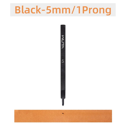 WUTA Leather Chisel Tool – Diamond Pricking Iron with 3/4/5/6mm Hole Punch for Stitching & Leathercraft