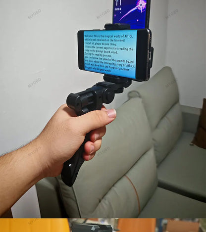 Teleprompter Clip for Phone – Live Broadcast Desktop Handheld Stand, Video Subtitle & Speech Reading Tripod Accessories