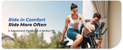 MERACH Exercise Bike – Low Noise Stationary Cycling Bike with 270lbs Weight Capacity, Tablet Mount & Fitness Courses for Indoor Workouts
