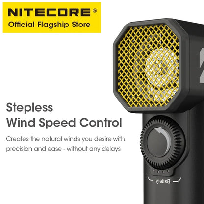 NITECORE CW20 Multipurpose Pocket Fan - Portable Stepless Wind Blower for Photography, Canon, Sony, Short Video & Camping