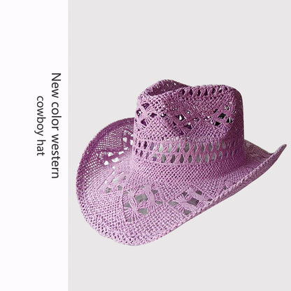 Melesh Western Women's Mint Green Cowboy Hat – Straw, Wide Brim, Plasticity Strong for Sunshine & Beach Wear
