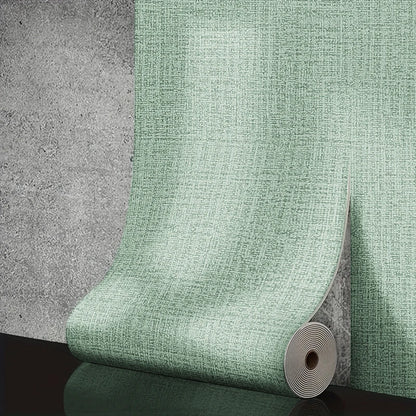 50cm x 10m Linen 3D Foam Self-Adhesive PVC Wallpaper - Solid Color, Thickened Waterproof Wall Stickers for Renovation