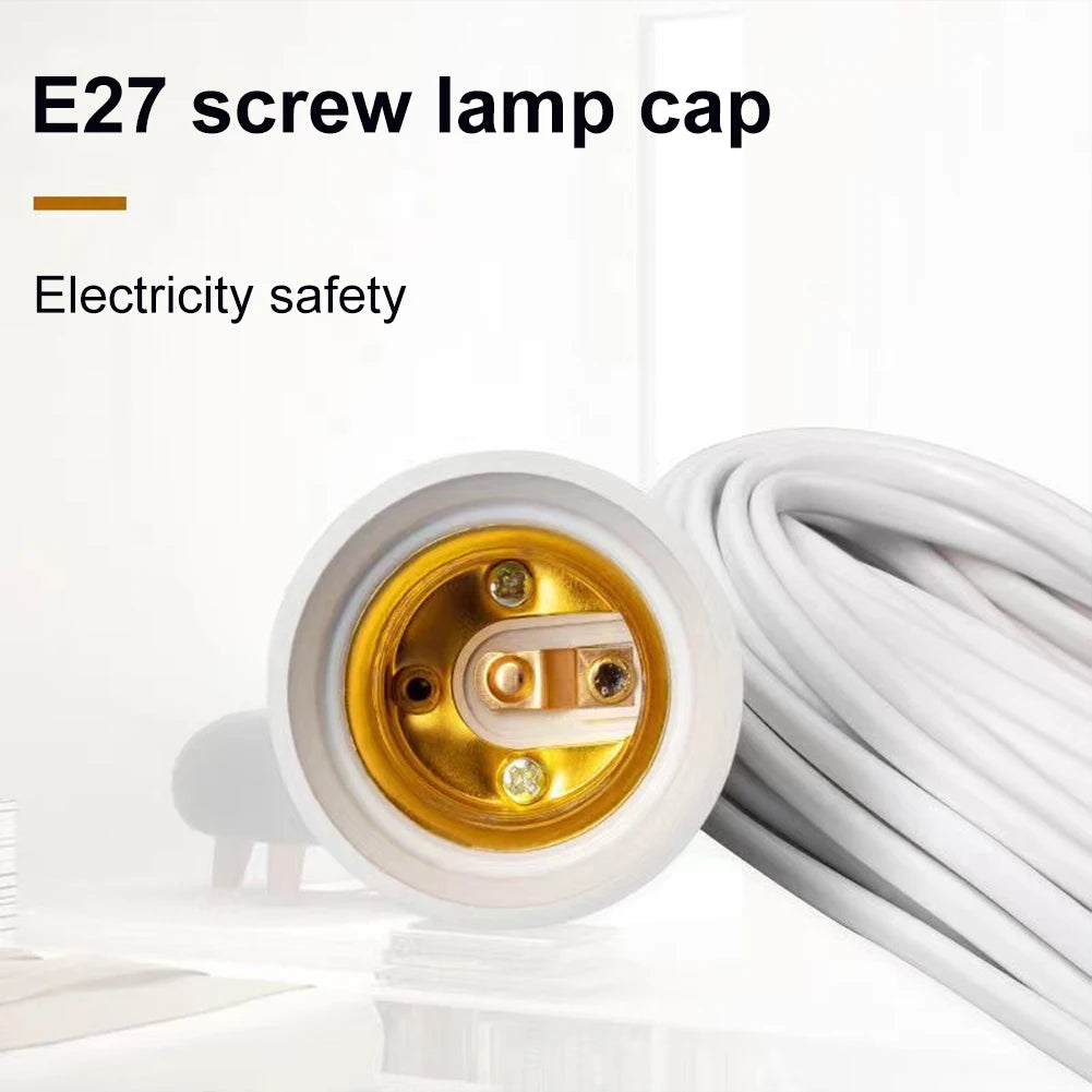 Universal Lamp Base with Switch – LED Bulb Socket Adapter E27, Screw Lamp Holder Accessories, Two Plugs Suspension Tool