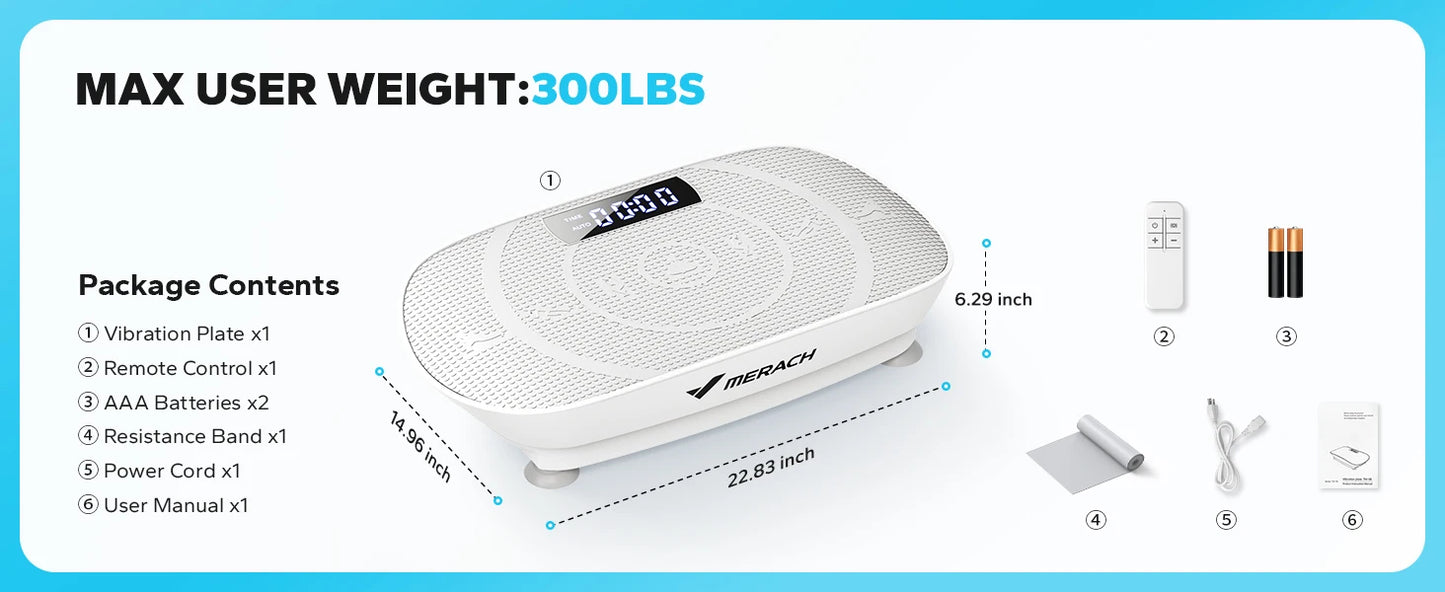 MERACH Vibration Plate Exercise Machine – Whole Body Workout Fitness Platform for Weight Loss & Shaping