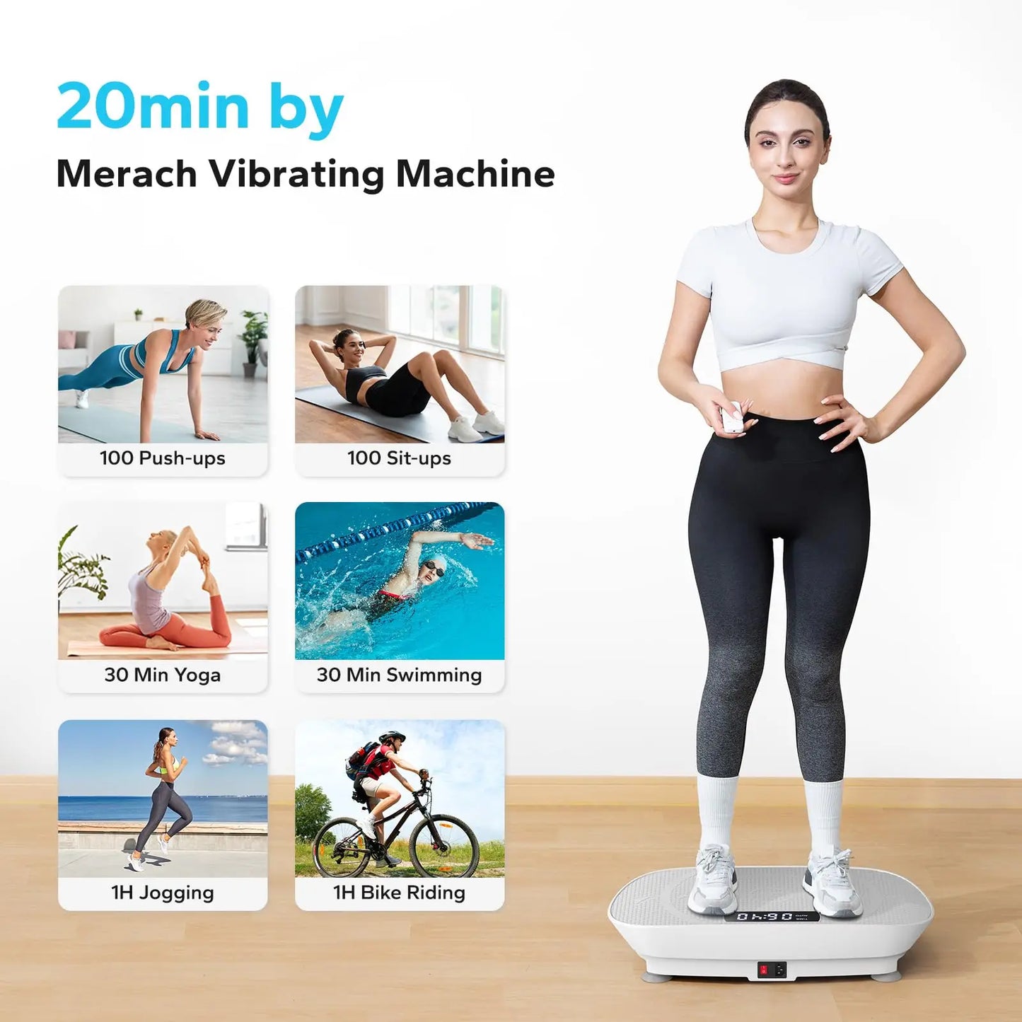 MERACH Vibration Plate Exercise Machine – Whole Body Workout Fitness Platform for Weight Loss & Shaping