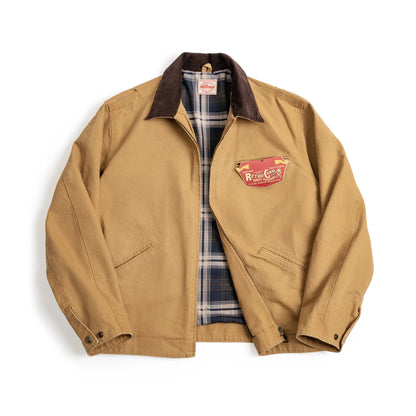 Maden Retro Canvas Jacket - Heavyweight Detroit Work Coat with Pockets & Lapel Collar