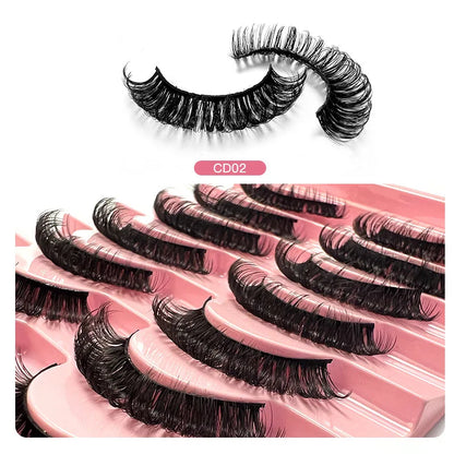 2/10 Pairs 3D Mink Russian Strip False Eyelashes – Dramatic Fake Lash Extensions for Makeup