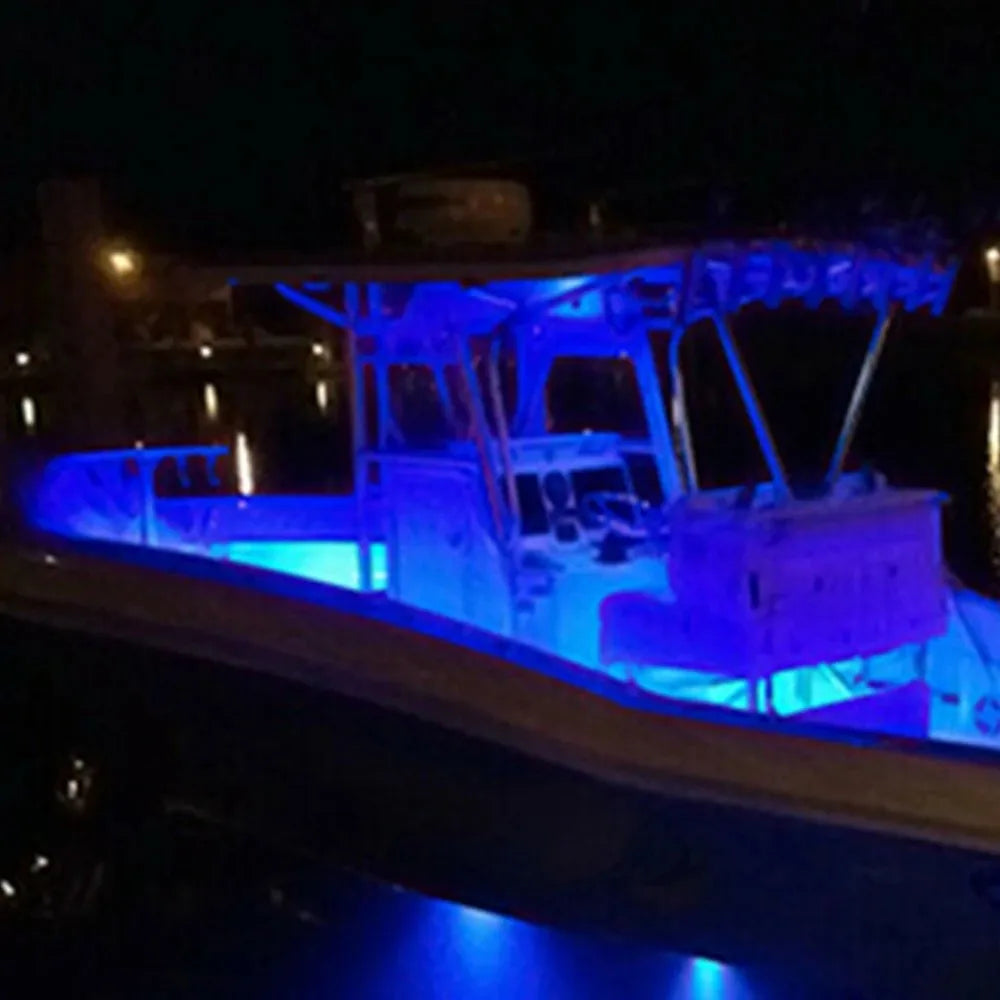 Blue & White Marine LED Deck Courtesy Lights – Waterproof Stern Transom Boat Lamps (1-4pcs)