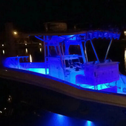 Blue & White Marine LED Deck Courtesy Lights – Waterproof Stern Transom Boat Lamps (1-4pcs)