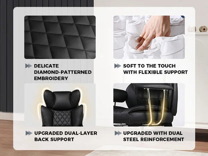 Big and Tall Gaming Chair with Ergonomic Lumbar Support and Footrest Office Chair
