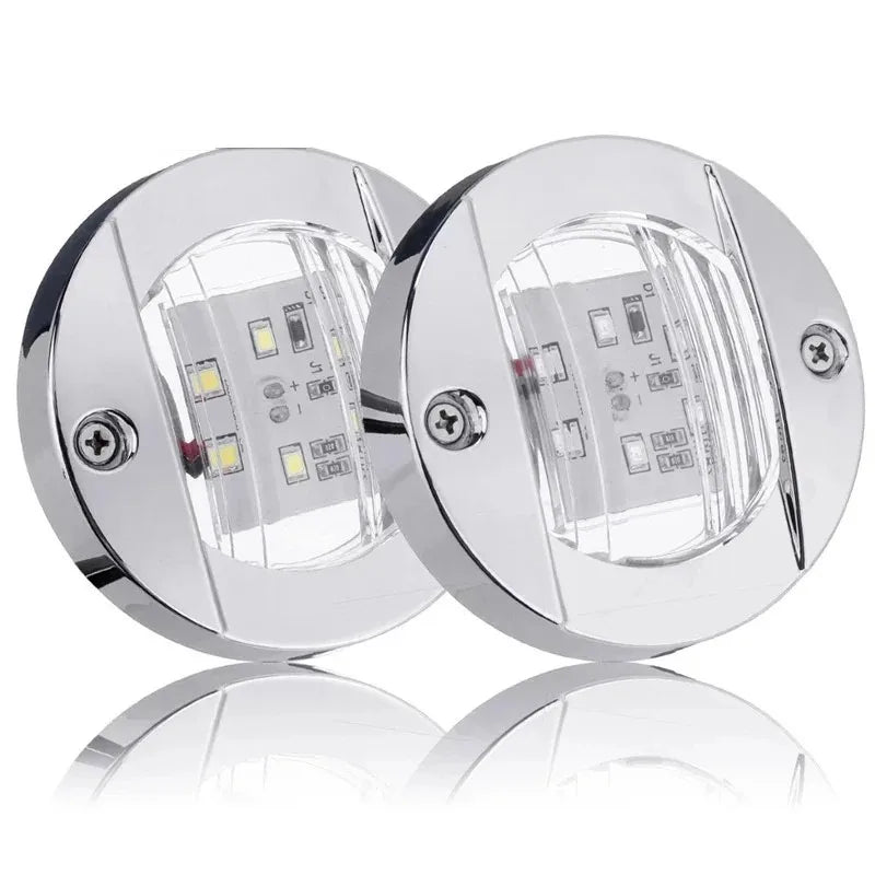 Blue & White Marine LED Deck Courtesy Lights – Waterproof Stern Transom Boat Lamps (1-4pcs)