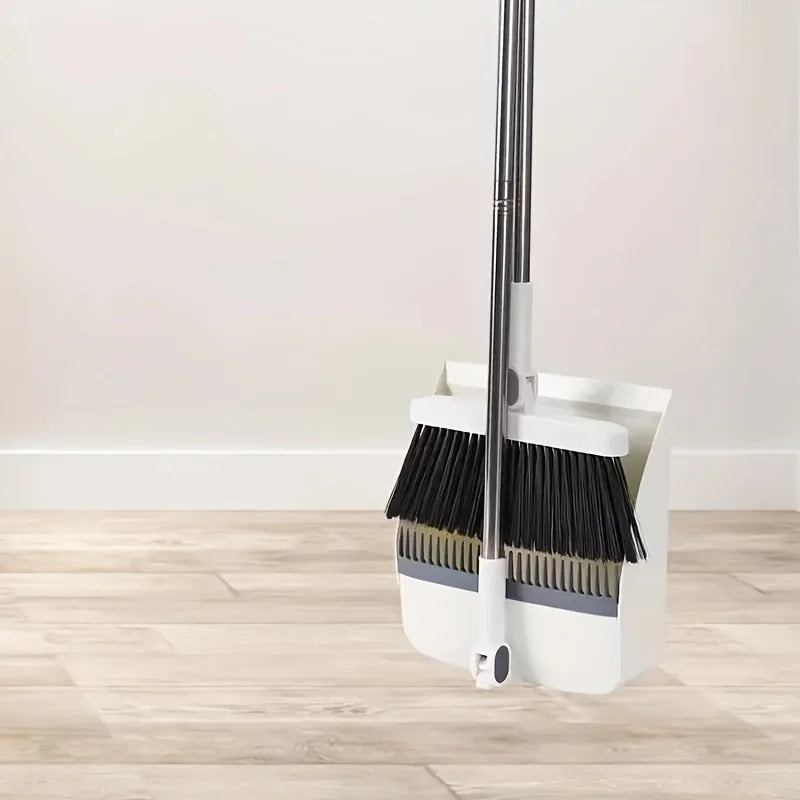 Household Broom & Dustpan Set – Durable Long-Handle Sweeping Set for Home, Office, School & Dorm