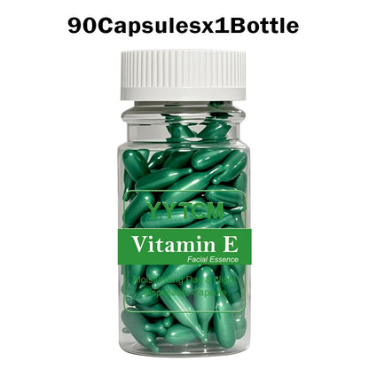 Vitamin E Serum Capsules - Hydrating Single-Use Facial Essence 90 Capsules per Bottle