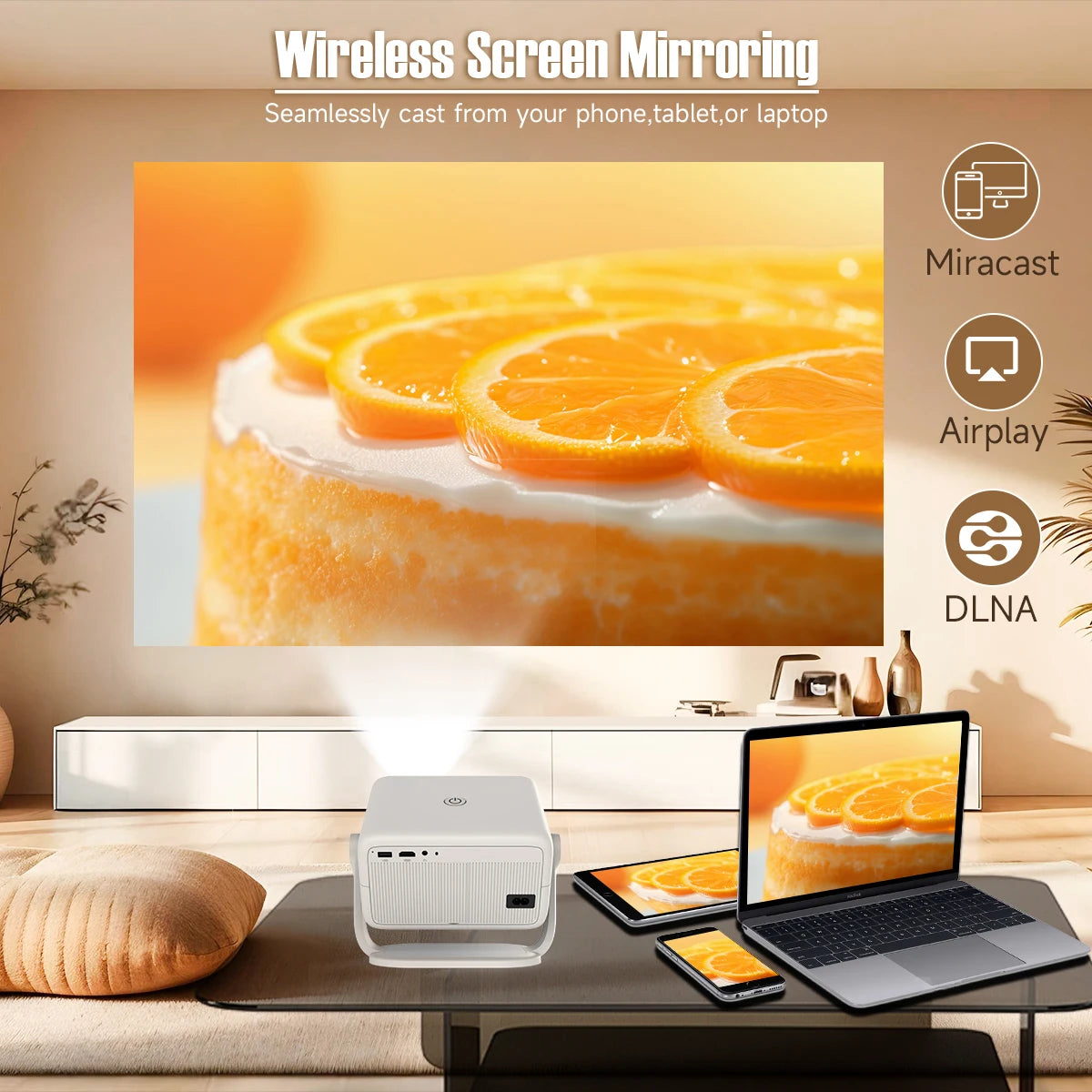 Magcubic 4K L018 Projector - 650ANSI, Native 1080P, Auto Focus & Keystone, 360° Rotate, Android 11, BT 5.2, WIFI6, Portable Home Theater