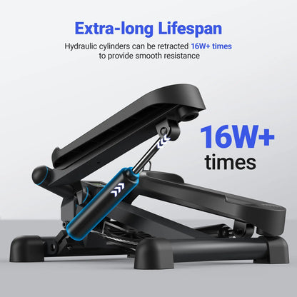 MERACH Mini Stepper with Resistance Bands — 330lbs Capacity Fitness Stepper for Home Exercise & Twisting Workouts