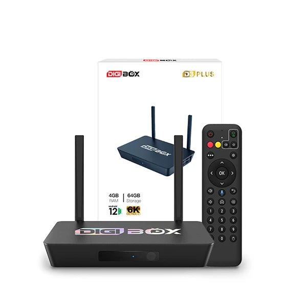 Genuine DIGIBOX D6 MAX Android TV Box — Upgraded from D3 Plus, EVPAD 11P Function, Japan & USA Version
