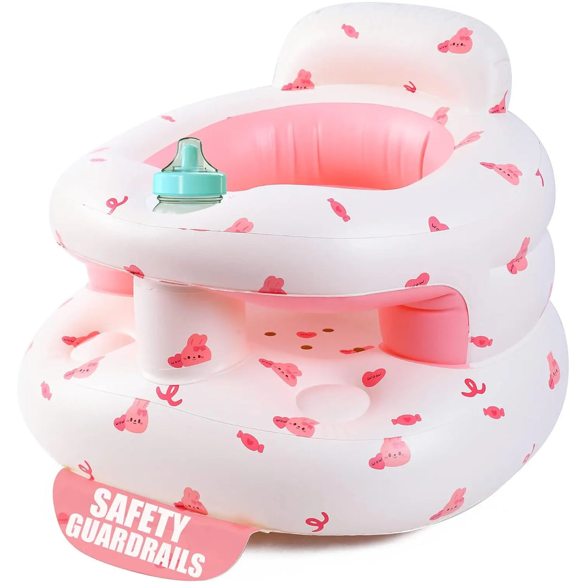Inflatable Baby Seat with Built-In Air Pump – Portable Wraparound Infant Support Chair for Babies 6–12 Months Learning to Sit