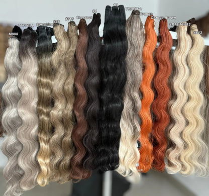 Highlight Gold Bio Body Wave Hair Weave Bundles – 26"/30" Synthetic High Temperature Soft, Natural Human-Like Fiber Hair Extensions
