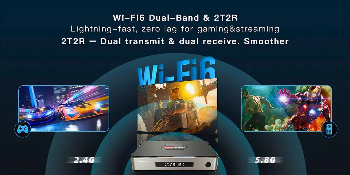 Genuine DIGIBOX D6 MAX Android TV Box — Upgraded from D3 Plus, EVPAD 11P Function, Japan & USA Version
