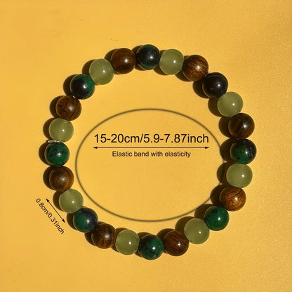 Attract Wealth & Prosperity Bracelet | Natural Stone & Wooden Beads Handmade Jewelry for Men & Women