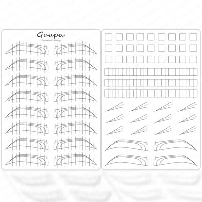Microblading Practice Skin Sheets — Eyebrow Segment Tip Joint Texture for Semi-Permanent Makeup Training
