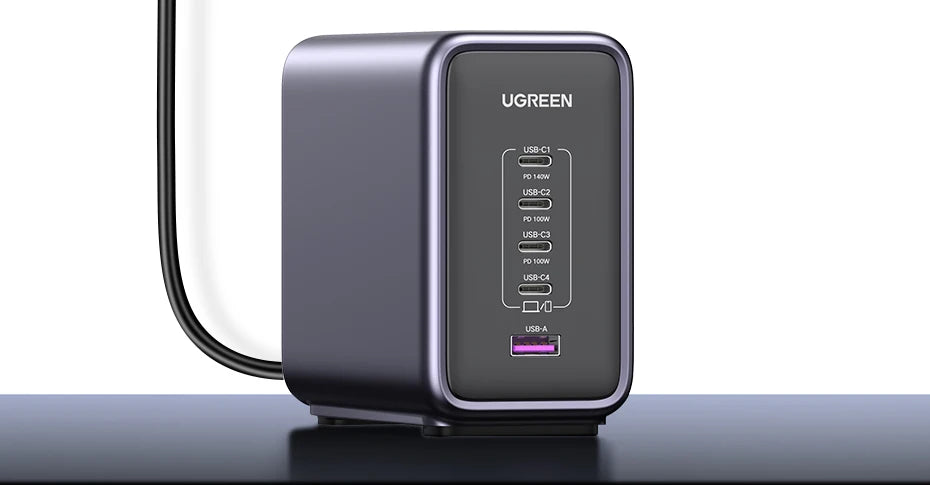 UGREEN 300W GaN Desktop Charging Station - 140W Max Single Port USB Charger with PD3.1 Fast Charging for MacBook Pro, iPad, iPhone