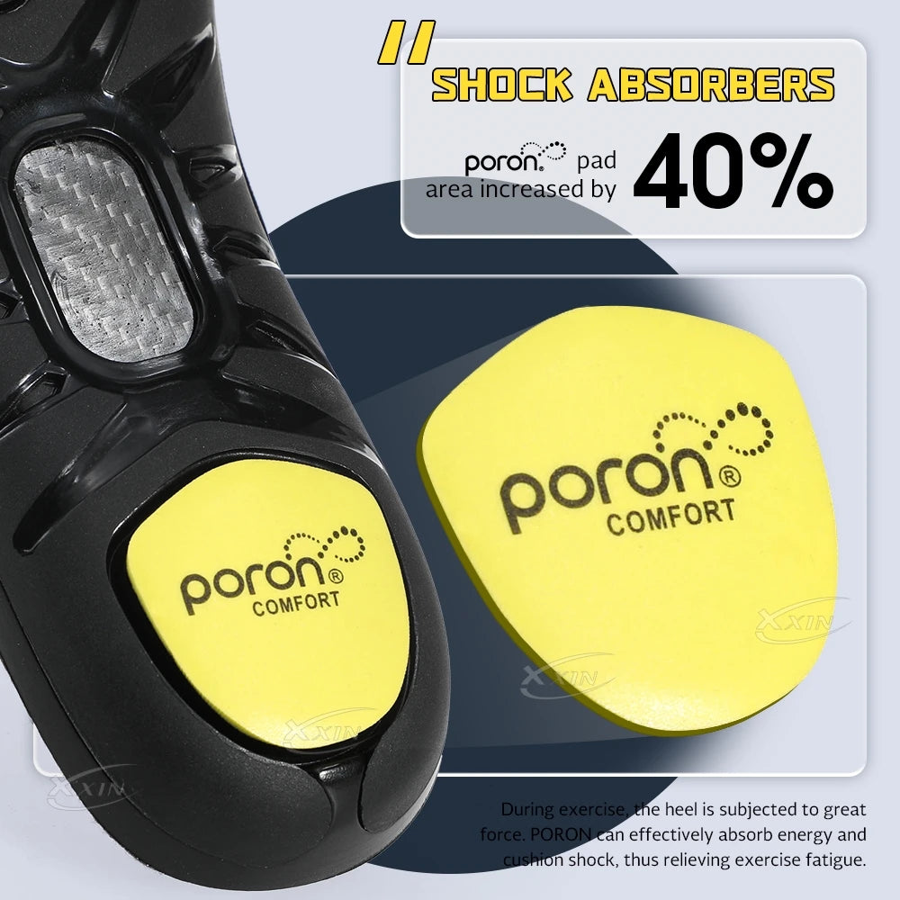 Carbon Fiber Heel Support Insoles - Poron Arch Support Shock Absorbing Pain Relief Shoe Inserts