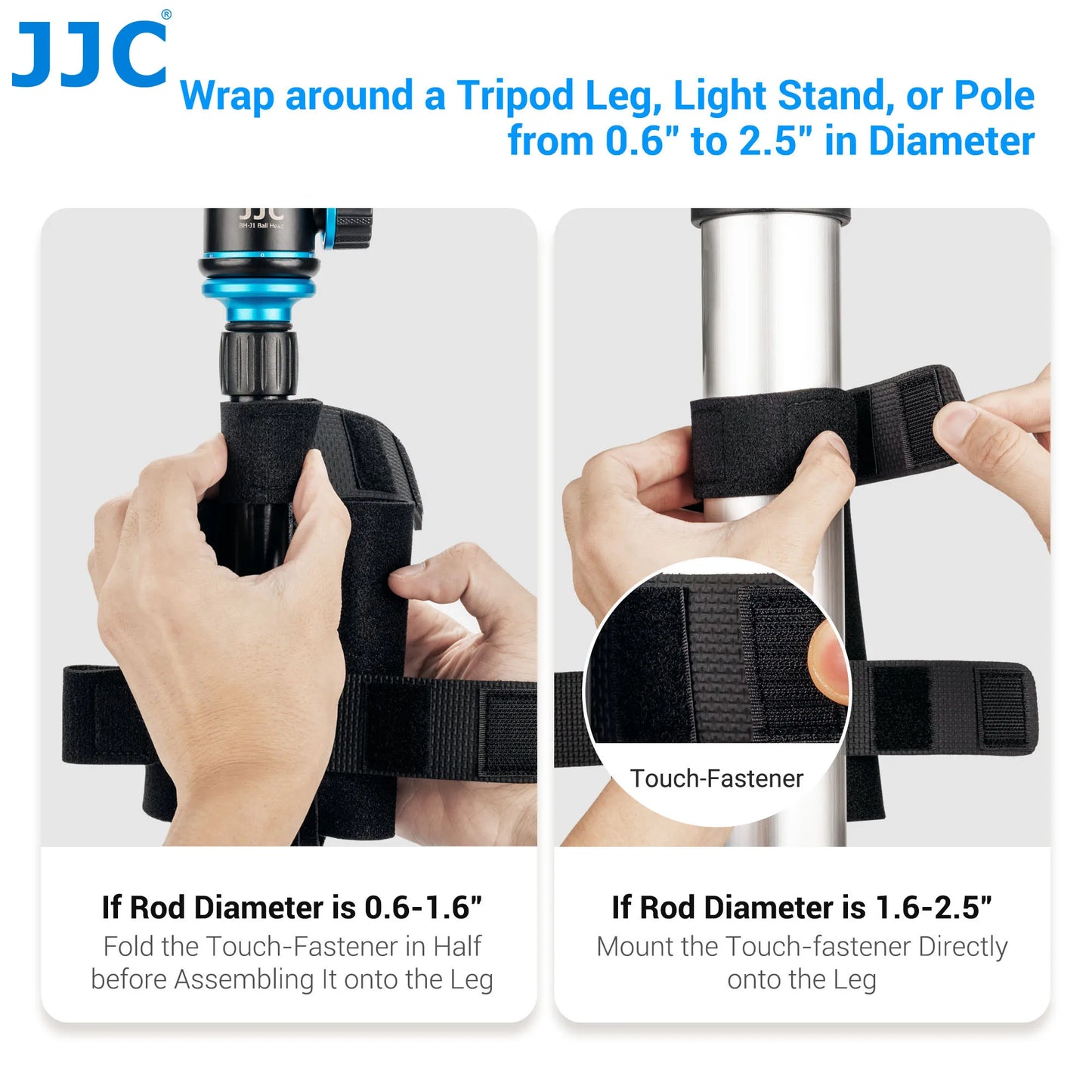 JJC Tripod Mounting Strap Bag – Photography Accessory Holder for Power Bank, Remote, Light Stand & Cables