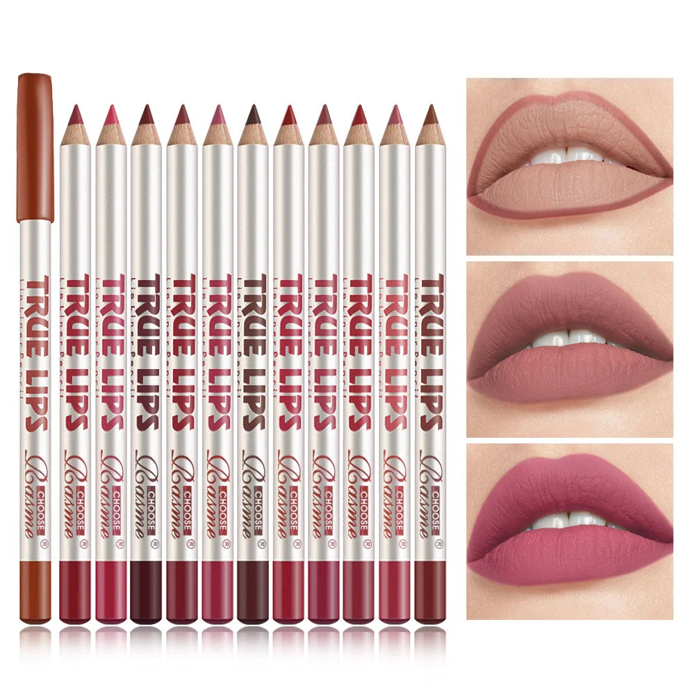 12-Piece Long-Lasting Lipstick Set with Lip Liner & Matte Lip Gloss — Professional Makeup Gift for Women