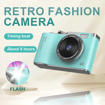 4K Digital Camera – 64MP Photography & Video Camcorder for Kids, Adults & Beginners | Rechargeable with 2.4 Inch Screen