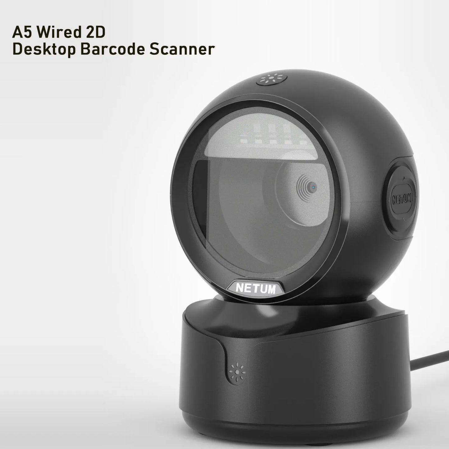 NETUM Desktop 2D QR Barcode Scanner – Hands-Free Omnidirectional USB Reader for 1D/2D & Screen Barcode Scanning (A5 Size)