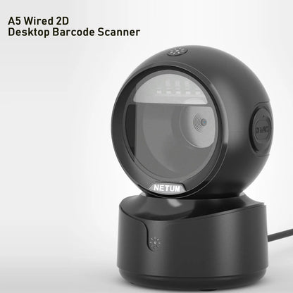 NETUM Desktop 2D QR Barcode Scanner – Hands-Free Omnidirectional USB Reader for 1D/2D & Screen Barcode Scanning (A5 Size)