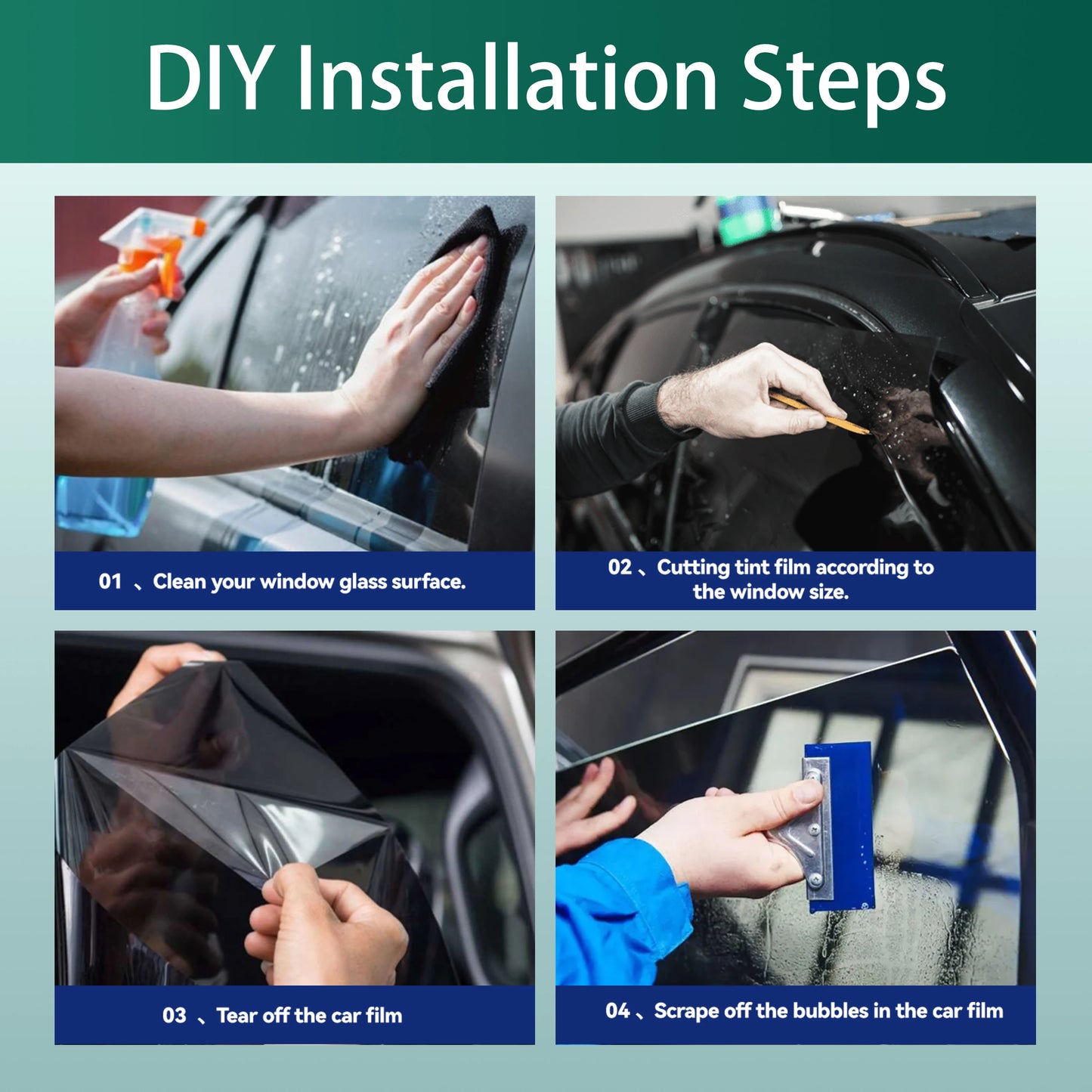 Pre-Cut Window Tint Film for Toyota 4Runner 2010–2024 – UV/IR Heat & Glare Blocking 2-Ply Sunshade Protection for All Side Windows