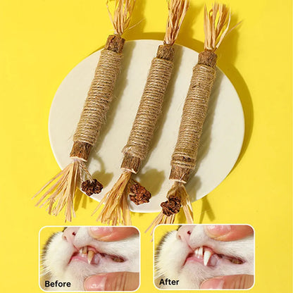 Cat Toys Silvervine Chew Stick – Polygonum Kitty Raffia Grass, Hemp Rope Pet Supplies for Teeth Cleaning & Biting