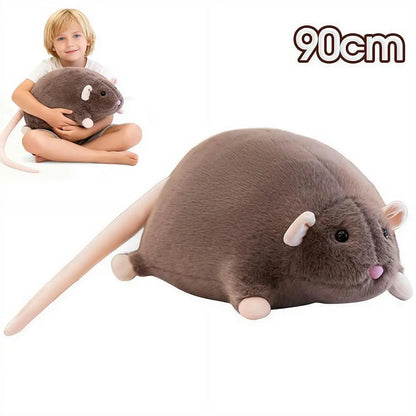 Cute Mouse Plush Doll - 40/90cm Oversized Cartoon Flower Branch Animal Toy & Birthday Gift for Kids