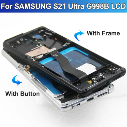 AMOLED Screen Assembly for Samsung Galaxy S21 Ultra 5G G998B LCD Touch Display with Fingerprint Sensor