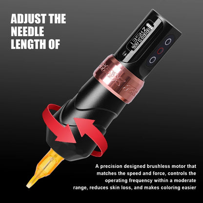 YILONG MAX Tattoo Machine Cartridge Pen, 2400mAh Battery, Coreless Motor, High Capacity, Professional Tattoo Pen for Artists