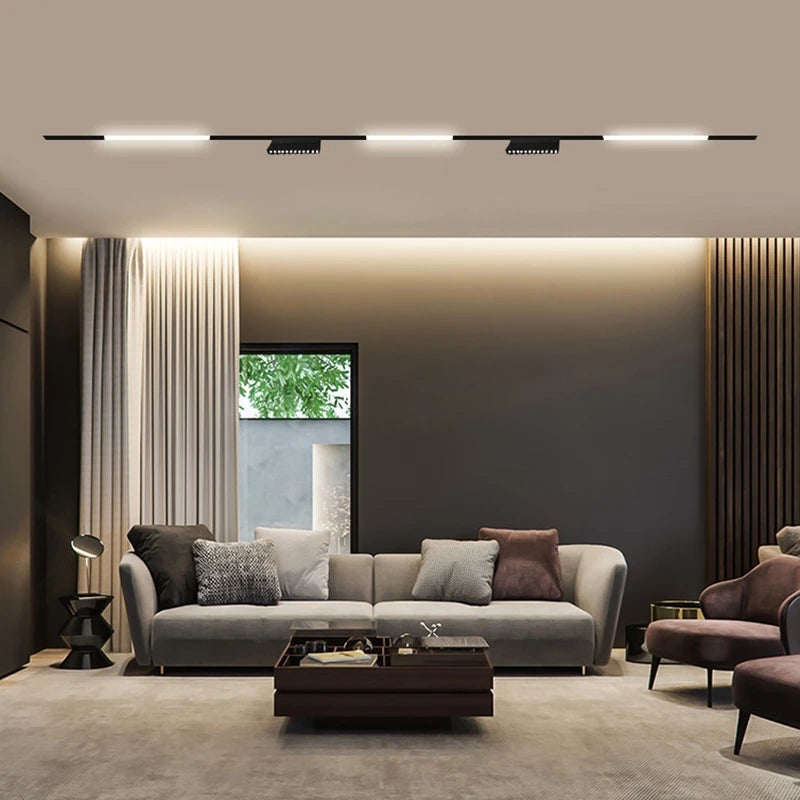 New Magnetic Track Light – Dimmable 48V LED Ceiling Lamp with Remote Control & No Main Light Design Spotlight